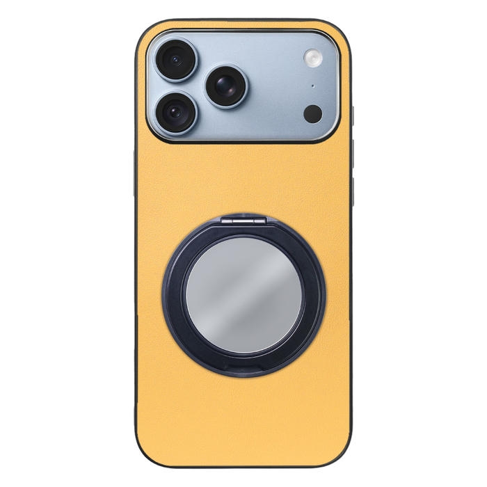 [ LOOF RING-SHELL (ミラー Ver.) ] iPhone 18 Pro Max iPhone18 Pro Max アイフォン18 プロ マックス スマホケース 背面 ケース カバー ミラー付きスマホリング スタンド 本革 レザー 落下防止  [ iPhone 18 Pro Max ]