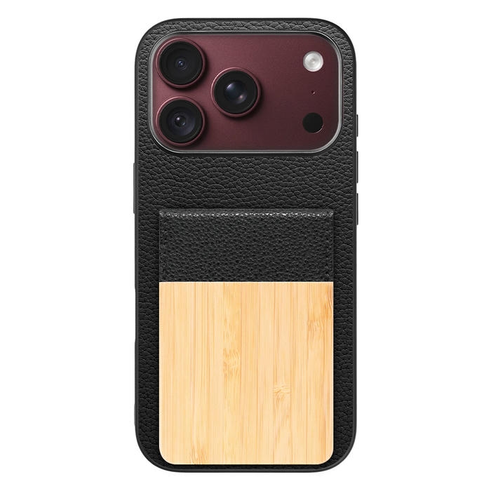 [ LOOF NATURE-SHELL ] iPhone 18 Pro iPhone18 Pro アイフォン18 プロ ケース 背面 カード収納 カード入れ カードポケット カバー スマホケース 天然木 本革 [ iPhone 18 Pro ]