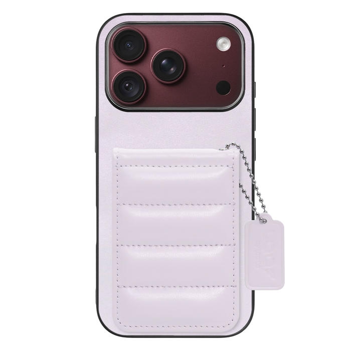 [ LOOF SWEET-SHELL CARD ] iPhone 18 Pro iPhone18 Pro アイフォン18 プロ スマホケース キルティング加工のカードケース付き マグネット内蔵 カード収納 本革 レザータグ＆チェーン付き パステルカラー [ iPhone 18 Pro ]
