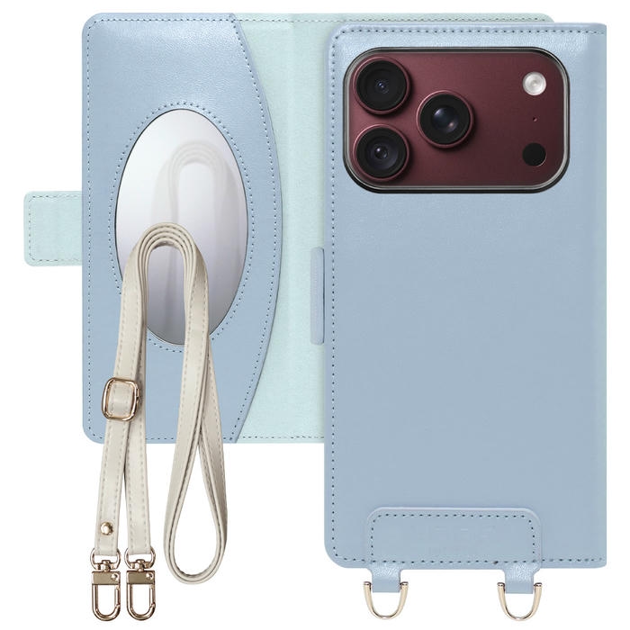 [ LOOF SWEET MIRROR ] iPhone 18 Pro iPhone18 Pro アイフォン18 プロ スマホケース  ショルダー付き手帳型スマホケース ミラー付き カードポケット 本革 [ iPhone 18 Pro ]