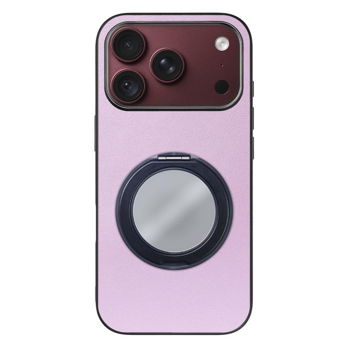 [ LOOF RING-SHELL (ミラー Ver.) ] iPhone 18 Pro iPhone18 Pro アイフォン18 プロ スマホケース 背面 ケース カバー ミラー付きスマホリング スタンド 本革 レザー 落下防止  [ iPhone 18 Pro ]