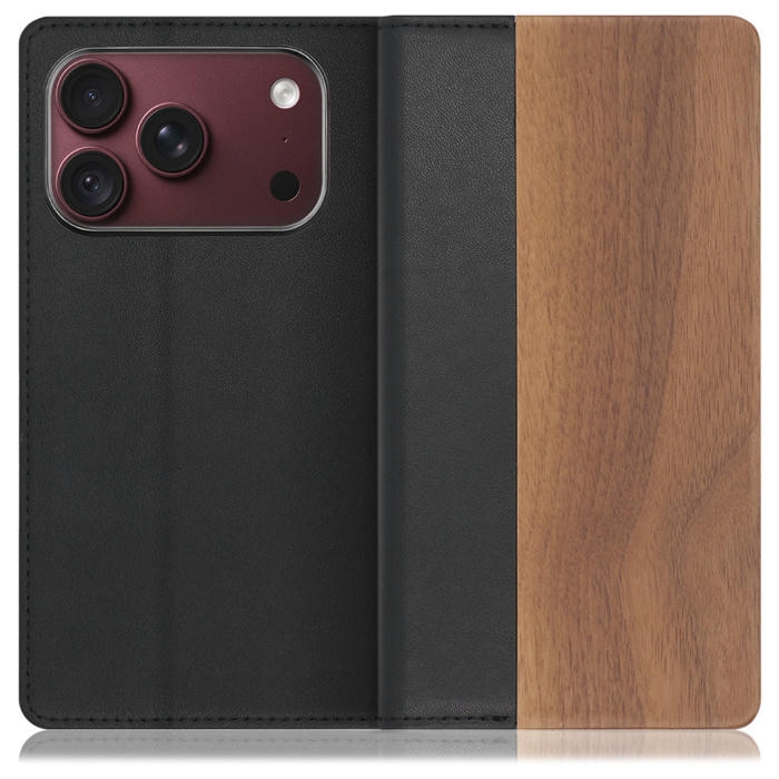 [ LOOF NATURE ] iPhone 18 Pro iPhone18 Pro アイフォン18 プロ スマホケース ケース カバー 手帳型ケース カード収納 マグネット付き 天然木 本革 ベルトなし [ iPhone 18 Pro ]
