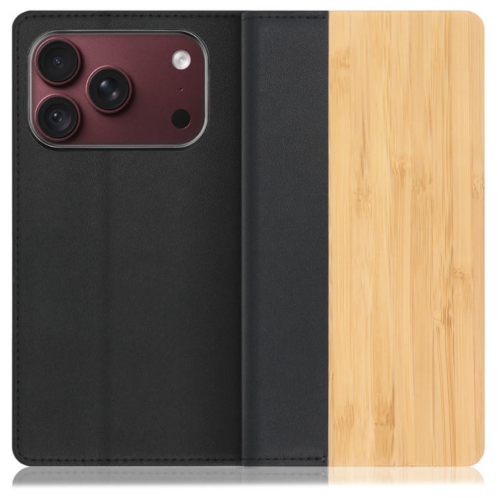 [ LOOF NATURE ] iPhone 18 Pro iPhone18 Pro アイフォン18 プロ スマホケース ケース カバー 手帳型ケース カード収納 マグネット付き 天然木 本革 ベルトなし [ iPhone 18 Pro ]