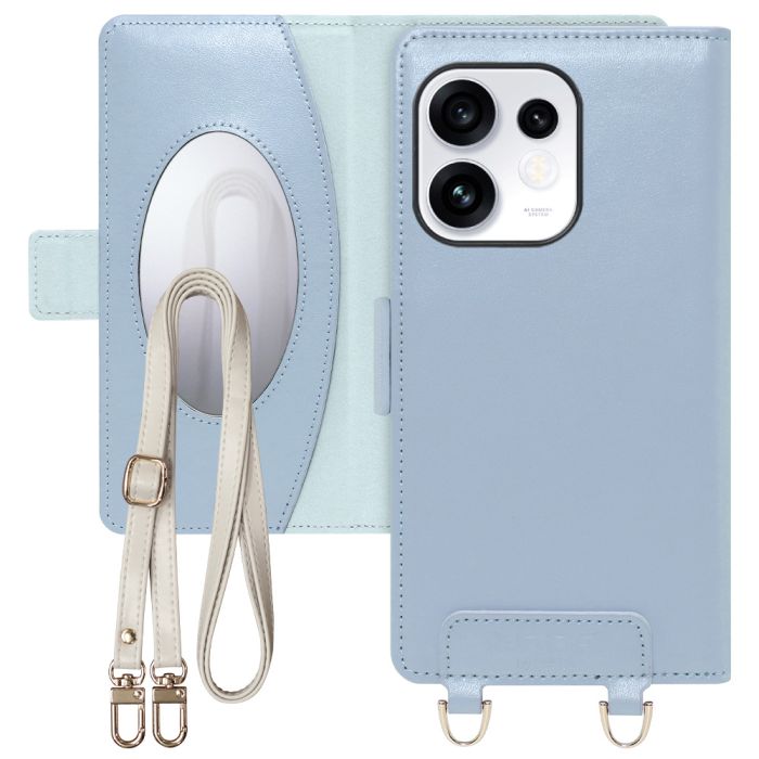 [ LOOF SWEET MIRROR ] OPPO Reno16 5G CPH2865 スマホケース  ショルダー付き手帳型スマホケース ミラー付き カードポケット 本革 [ OPPO Reno16 5G ]