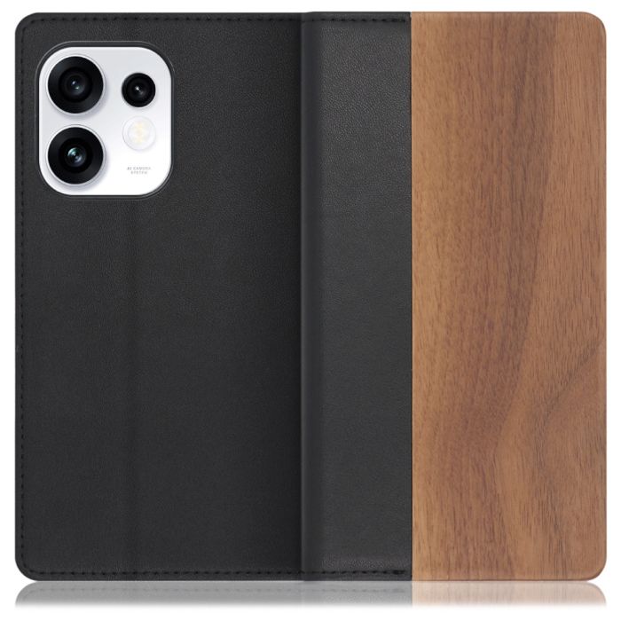 [ LOOF NATURE ] OPPO Reno16 5G CPH2865 スマホケース ケース カバー 手帳型ケース カード収納 マグネット付き 天然木 本革 ベルトなし [ OPPO Reno16 5G ]