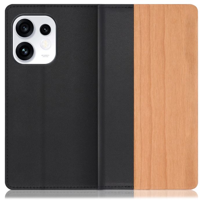 [ LOOF NATURE ] OPPO Reno16 5G CPH2865 スマホケース ケース カバー 手帳型ケース カード収納 マグネット付き 天然木 本革 ベルトなし [ OPPO Reno16 5G ]