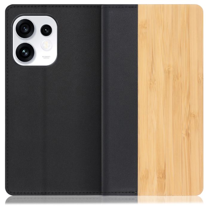 [ LOOF NATURE ] OPPO Reno16 5G CPH2865 スマホケース ケース カバー 手帳型ケース カード収納 マグネット付き 天然木 本革 ベルトなし [ OPPO Reno16 5G ]