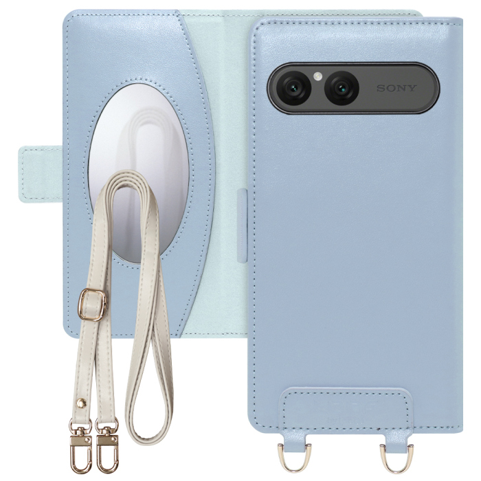 [ LOOF SWEET MIRROR ] Xperia 10 VIII  スマホケース  ショルダー付き手帳型スマホケース ミラー付き カードポケット 本革 [ Xperia 10 VIII ]
