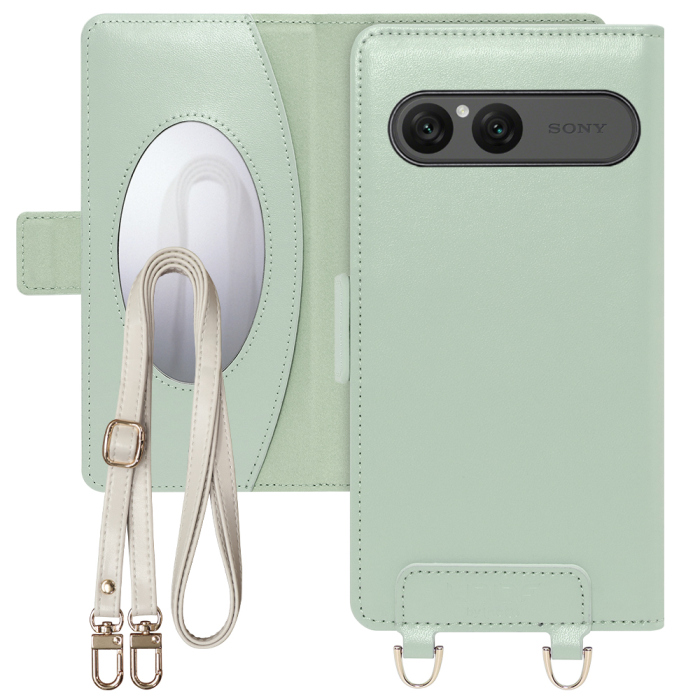 [ LOOF SWEET MIRROR ] Xperia 10 VIII  スマホケース  ショルダー付き手帳型スマホケース ミラー付き カードポケット 本革 [ Xperia 10 VIII ]