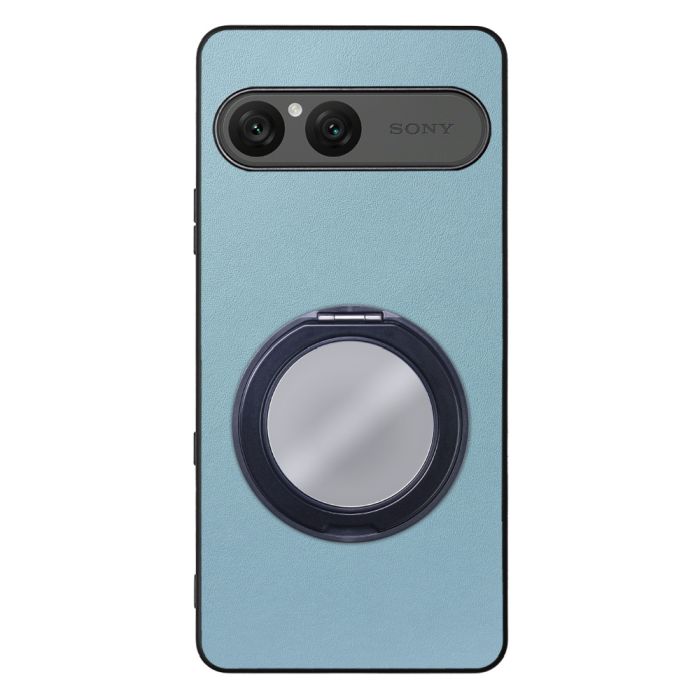 [ LOOF RING-SHELL (ミラー Ver.) ] Xperia 10 VIII  スマホケース 背面 ケース カバー ミラー付きスマホリング スタンド 本革 レザー 落下防止  [ Xperia 10 VIII ]