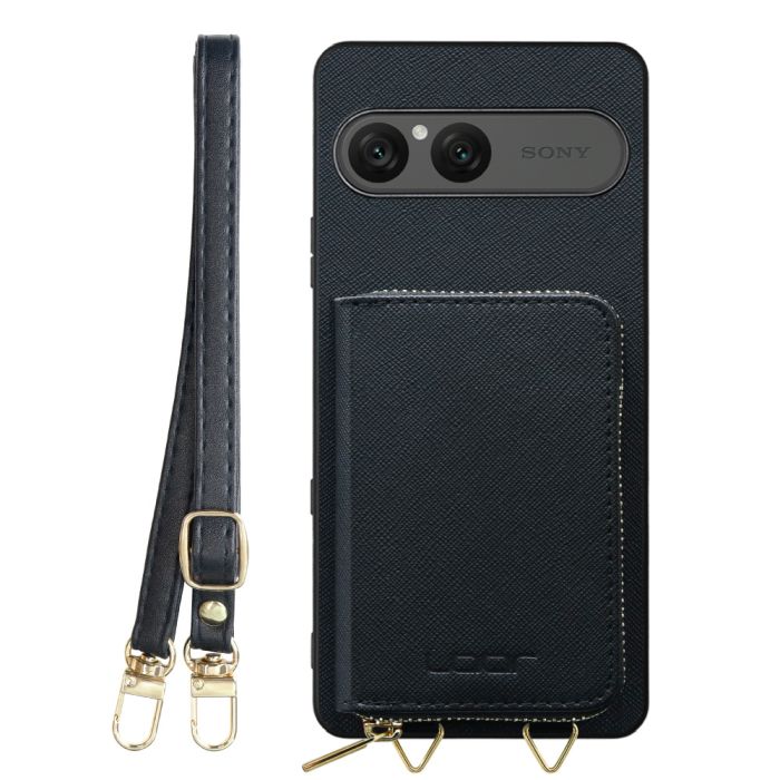 [ LOOF CASUAL-SHELL POUCH ] Xperia 10 VIII  ケース ショルダー スマホショルダー 背面 収納 ポーチ付き カバー スマホケース ストラップ レザー [ Xperia 10 VIII ]