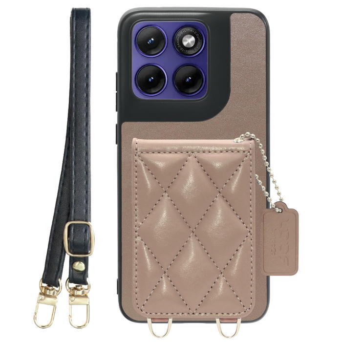 [ LOOF SWEET-SHELL SHOULDER  ] motorola edge 70 fusion  スマホケース キルティング加工のカードケース付き ロングストラップ付き マグネット内蔵 カード収納 本革 [ motorola edge 70 fusion ]