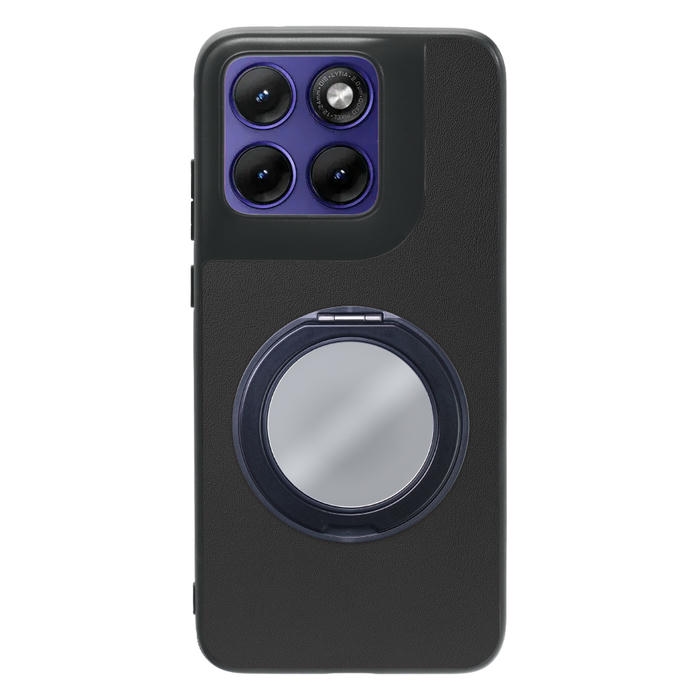 [ LOOF RING-SHELL (ミラー Ver.) ] motorola edge 70 fusion  スマホケース 背面 ケース カバー ミラー付きスマホリング スタンド 本革 レザー 落下防止  [ motorola edge 70 fusion ]