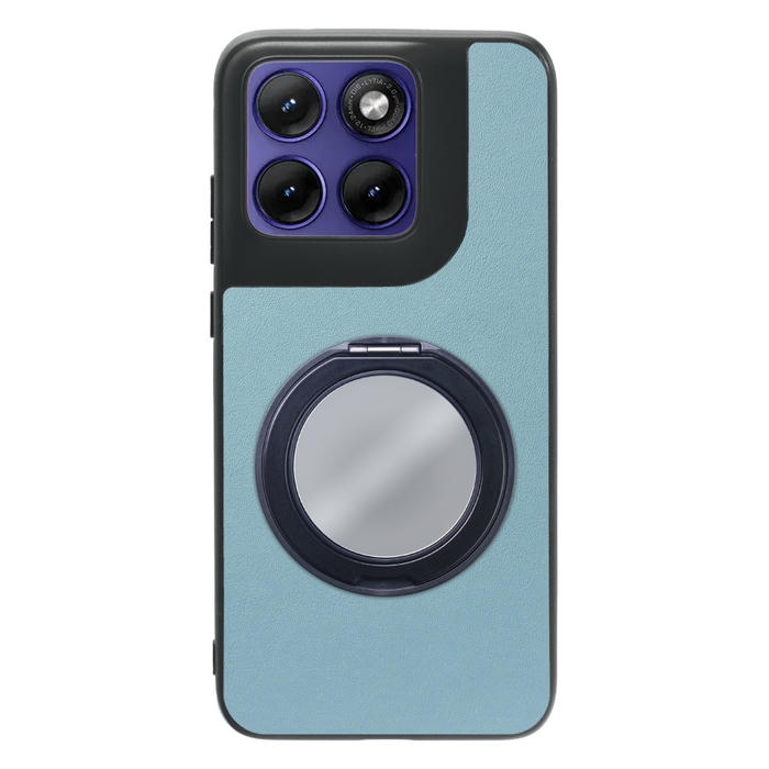 [ LOOF RING-SHELL (ミラー Ver.) ] motorola edge 70 fusion  スマホケース 背面 ケース カバー ミラー付きスマホリング スタンド 本革 レザー 落下防止  [ motorola edge 70 fusion ]