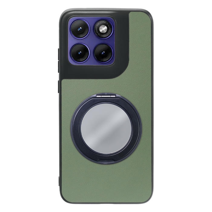 [ LOOF RING-SHELL (ミラー Ver.) ] motorola edge 70 fusion  スマホケース 背面 ケース カバー ミラー付きスマホリング スタンド 本革 レザー 落下防止  [ motorola edge 70 fusion ]