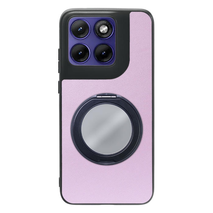 [ LOOF RING-SHELL (ミラー Ver.) ] motorola edge 70 fusion  スマホケース 背面 ケース カバー ミラー付きスマホリング スタンド 本革 レザー 落下防止  [ motorola edge 70 fusion ]