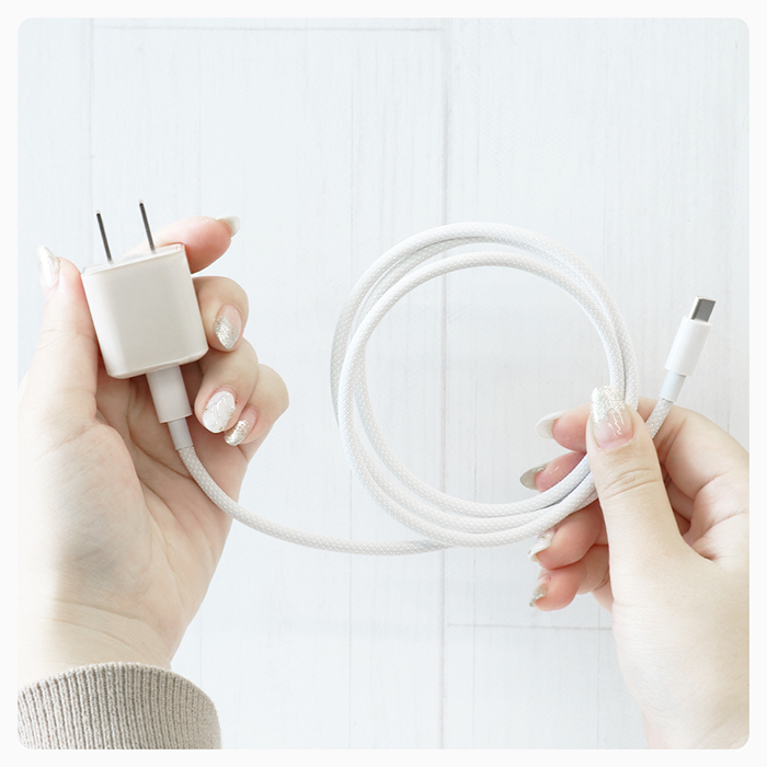 LOOF PD対応 20W ACアダプター Type C USB C USBC 出力 アダプター スマホ 充電器 コンパクト ケーブルセット ケーブル付き スマホ スマートフォン iPhone アンドロイド モバイル AC充電器 USB 電源アダプタ グローバル 海外 かわいい シアー パステル 軽量 Type-Cケーブル