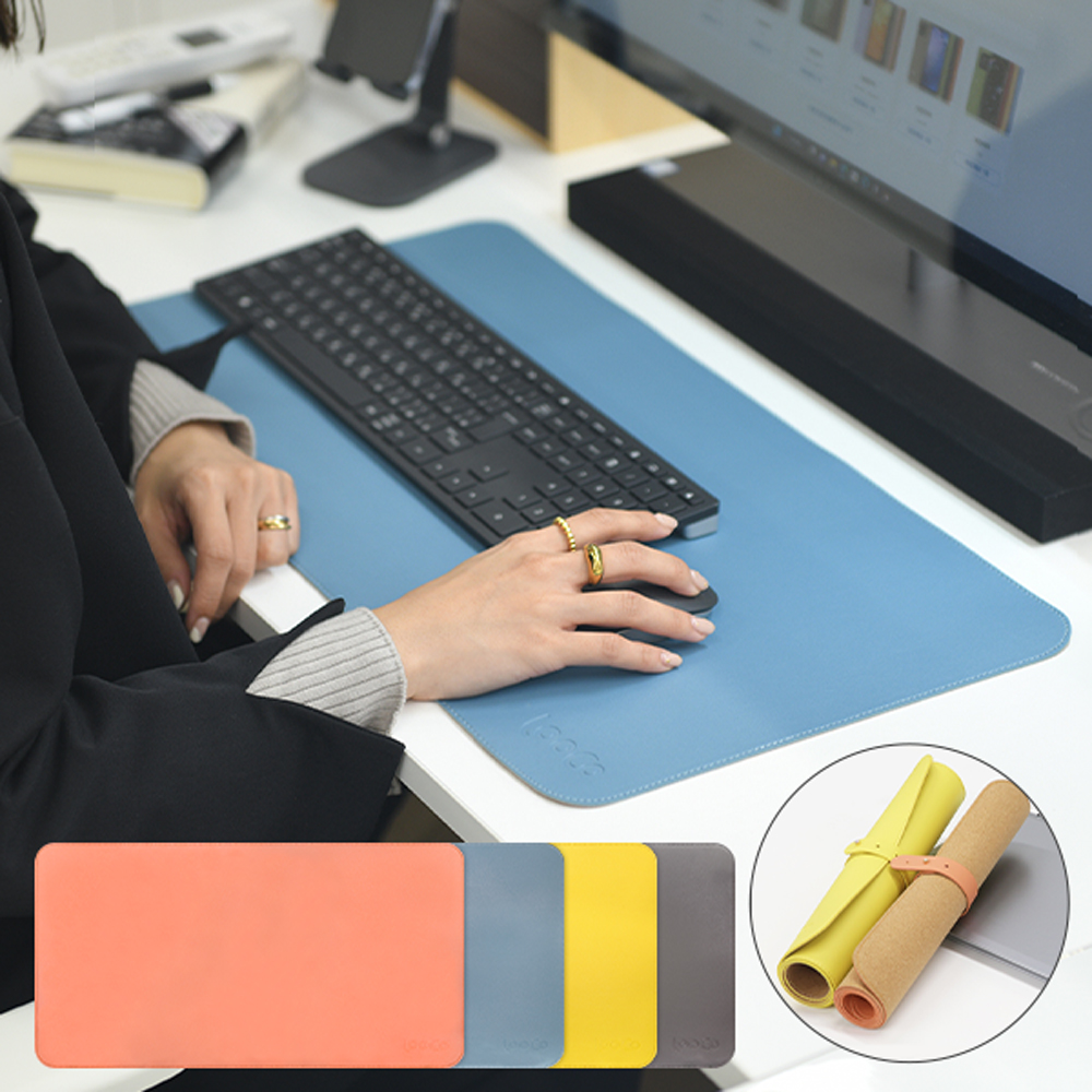 LOOF マウスパッド 大型 デスクマット レザー かわいい おしゃれ 持ち運び シンプル かっこいい 軽量 コンパクト 滑らない ずれにくい ずれ防止  ノートパソコン ノートpc 無地 持ち運び用 横長