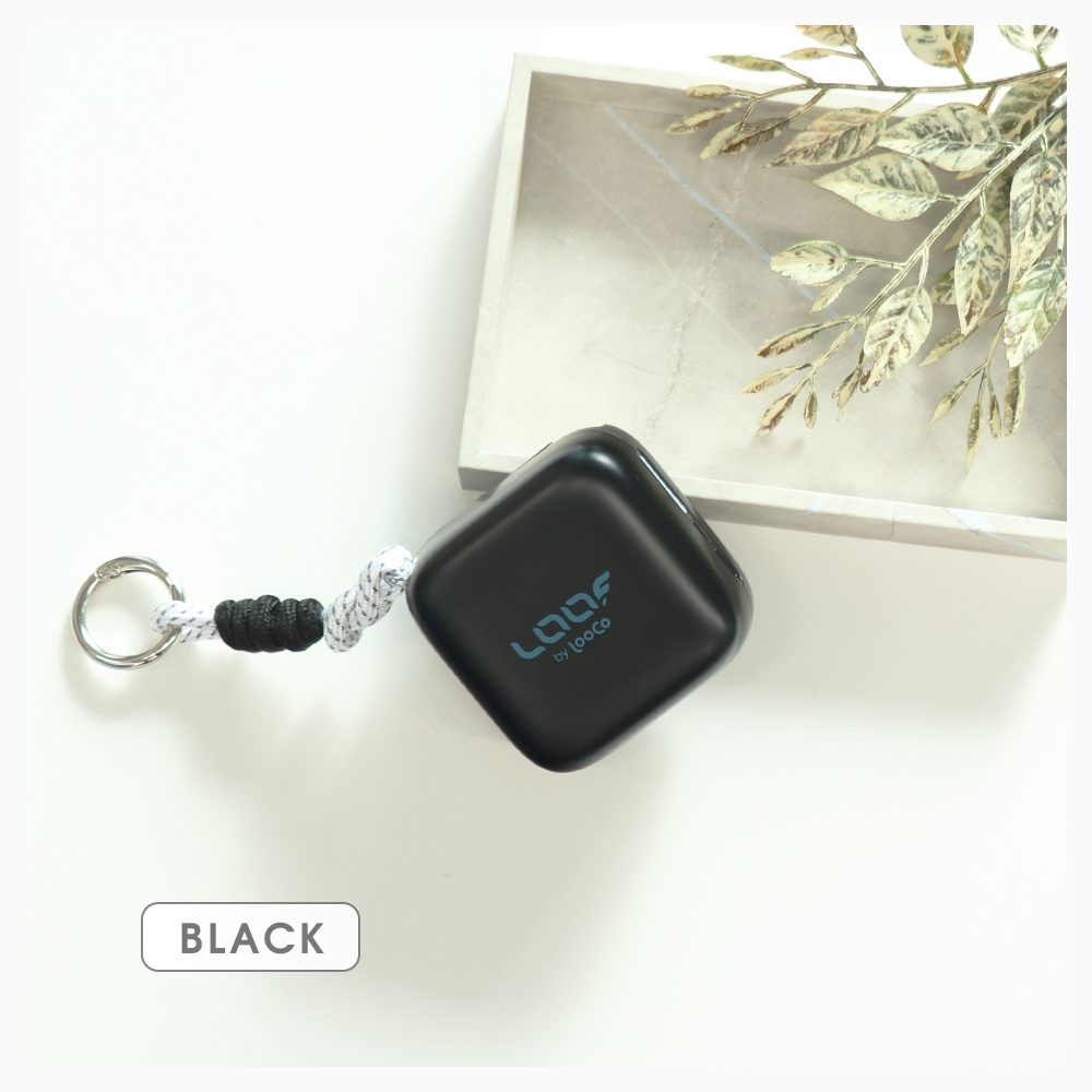 LOOF モバイルバッテリー 巻き取り式 リール 伸縮ケーブル 70cm 10000ｍAh 大容量 40W PD対応 急速充電 ケーブル内蔵 充電 スマホ充電器 モバイルバッテリー Type-C タイプC Android iPhone 2台同時充電 ストラップ 持ち運び カラビナ 小型 マグネット