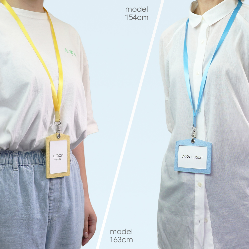 LOOF ID PASS-CASE 縦横選べる本革IDカードケース カード IDケース idケース パスケース 本革 レザー ストラップ 縦型 横型 タテ ヨコ 落下防止 透明 社員証 ケース カード 入館証 定期入れ 保護者カード Suica PASMO 名刺 推し活