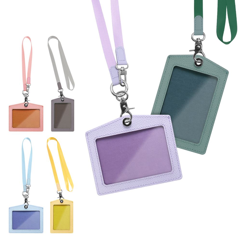 LOOF ID PASS-CASE 縦横選べる本革IDカードケース カード IDケース idケース パスケース 本革 レザー ストラップ 縦型 横型 タテ ヨコ 落下防止 透明 社員証 ケース カード 入館証 定期入れ 保護者カード Suica PASMO 名刺 推し活