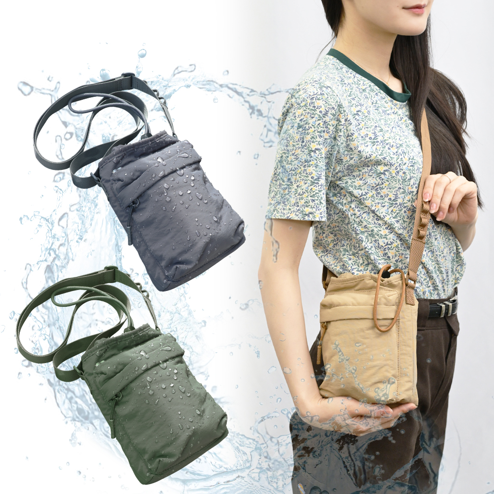 LOOF 雨でも安心!撥水仕様 ショルダー ポーチ バッグ ショルダーポーチ ショルダーバッグ 巾着バッグ スマホポーチ 斜めがけバッグ 斜めがけ 肩掛け 軽量 軽い 撥水 男女兼用 大人 子供 子ども スマホ ショルダー ポーチ バッグ レディース メンズ キッズ 小さめ シンプル