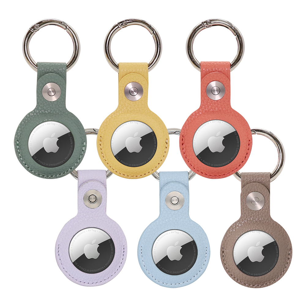 LOOF AirTag 本革ケース 保護ケース エアタグ ケース レザー 革 保護カバー カバー レザーケース AirTag用 落下防止 カラビナ バックル 革 革製 紛失防止 カラビナ付き