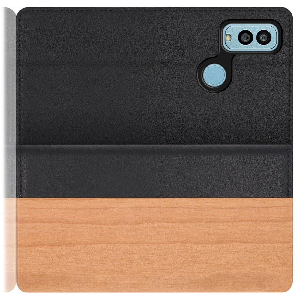[ LOOF NATURE ] Android One S10 / S10-KC androidones10 androidone スマホケース ケース カバー 手帳型ケース カード収納 マグネット付き 天然木 本革 ベルトなし [ Android One S10 / 桜 ]