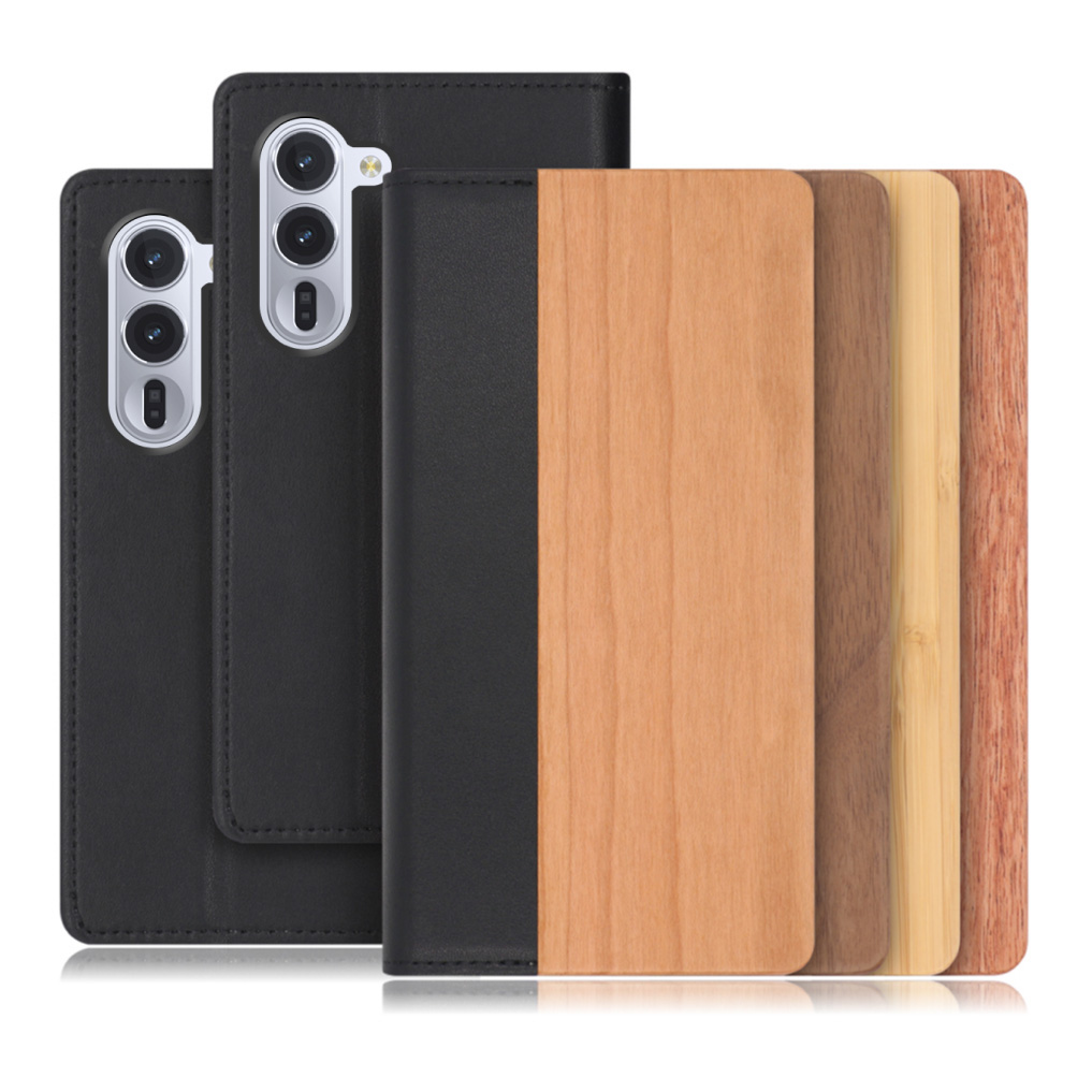 [ LOOF NATURE ] arrows Alpha F-51F M08 アルファ スマホケース ケース カバー 手帳型ケース カード収納 マグネット付き 天然木 本革 ベルトなし [ arrows Alpha ]