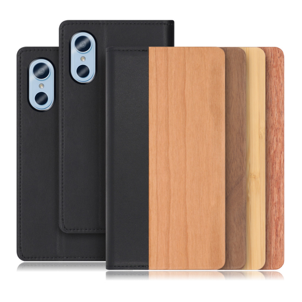 [ LOOF NATURE ] arrows We3 F-52G スマホケース ケース カバー 手帳型ケース カード収納 マグネット付き 天然木 本革 ベルトなし [ arrows We3 ]
