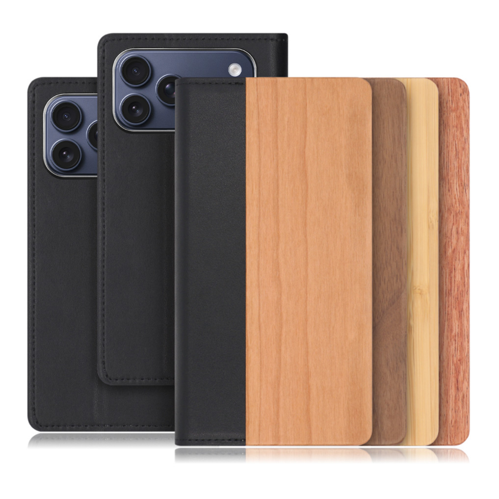 [ LOOF NATURE ] iPhone 17 Pro Max iPhone17 Pro Max アイフォン17 プロ マックス スマホケース ケース カバー 手帳型ケース カード収納 マグネット付き 天然木 本革 ベルトなし [ iPhone 17 Pro Max 用 ]