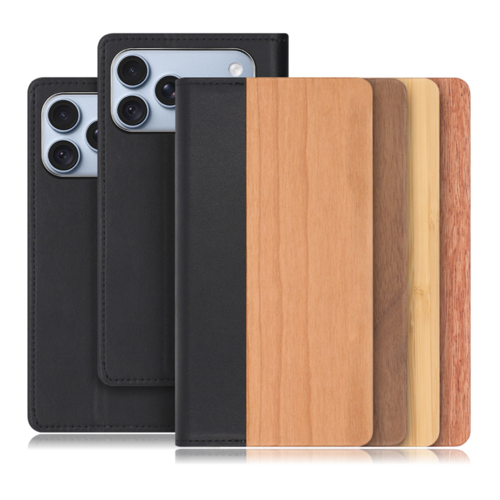 [ LOOF NATURE ] iPhone 18 Pro Max iPhone18 Pro Max アイフォン18 プロ マックス スマホケース ケース カバー 手帳型ケース カード収納 マグネット付き 天然木 本革 ベルトなし [ iPhone 18 Pro Max ]