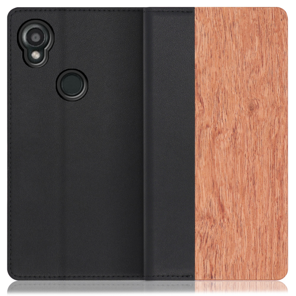 [ LOOF NATURE ] KYOCERA DIGNO SX3 KYG02 dignosx3 ディグノ 京セラ KYOCERA スマホケース ケース カバー 手帳型ケース カード収納 マグネット付き 天然木 本革 ベルトなし [ DIGNO SX3 KYG02 / 花梨 ]