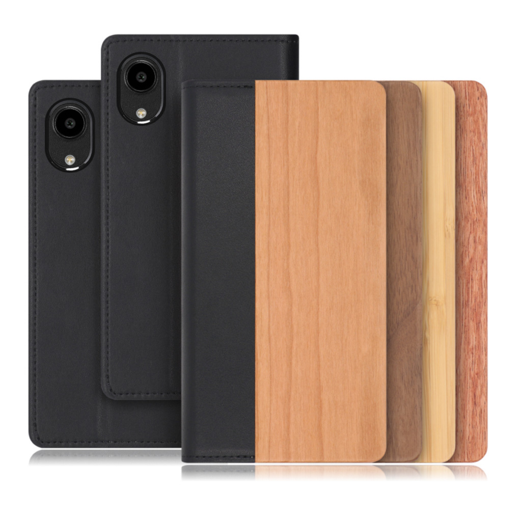 [ LOOF NATURE ] DIGNO SX5 KC-S306 スマホケース ケース カバー 手帳型ケース カード収納 マグネット付き 天然木 本革 ベルトなし [ DIGNO SX5 ]