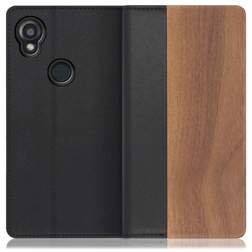 [ LOOF NATURE ] KYOCERA DIGNO SX3 KYG02 dignosx3 ディグノ 京セラ KYOCERA スマホケース ケース カバー 手帳型ケース カード収納 マグネット付き 天然木 本革 ベルトなし [ DIGNO SX3 KYG02 / 胡桃 ]