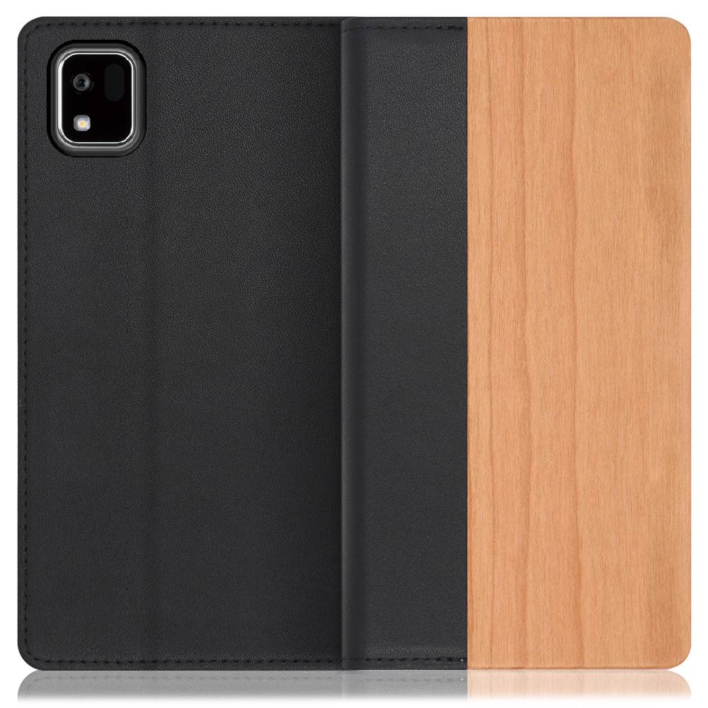 LooCo Official Shop LOOF NATURE KYOCERA かんたんスマホ3 A205KC 京セラ かんたんスマホ3  A205KC スマホケース ケース カバー 手帳型ケース カード収納 マグネット付き 天然木 本革 ベルトなし かんたんスマホ3 A205KC  桜