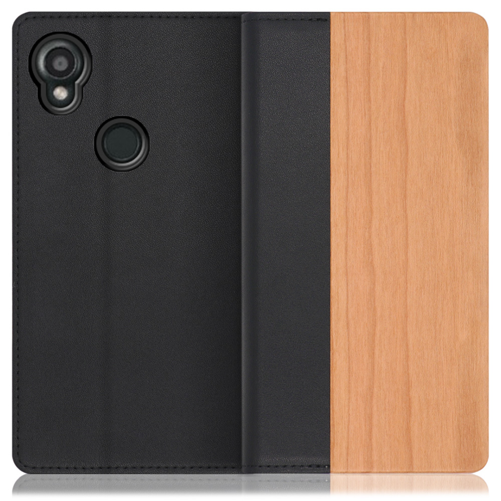 [ LOOF NATURE ] KYOCERA DIGNO SX3 KYG02 dignosx3 ディグノ 京セラ KYOCERA スマホケース ケース カバー 手帳型ケース カード収納 マグネット付き 天然木 本革 ベルトなし [ DIGNO SX3 KYG02 / 桜 ]