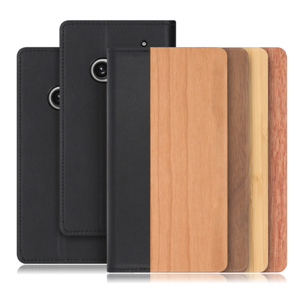 [ LOOF NATURE ] Nothing Phone (2a)  スマホケース ケース カバー 手帳型ケース カード収納 マグネット付き 天然木 本革 ベルトなし [ Nothing Phone (2a) ]