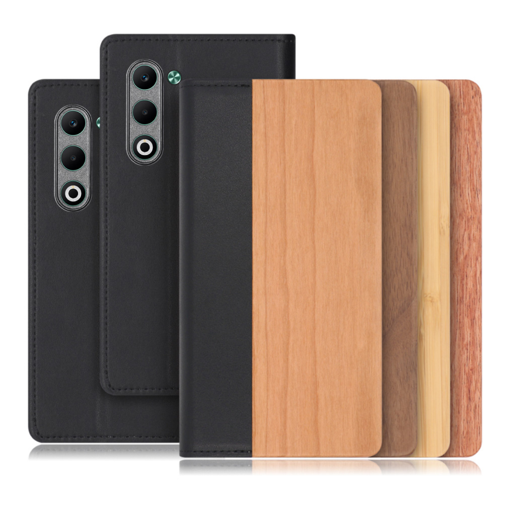 [ LOOF NATURE ] OPPO A5 5G オッポ CPH2735 スマホケース ケース カバー 手帳型ケース カード収納 マグネット付き 天然木 本革 ベルトなし [ OPPO A5 5G ]