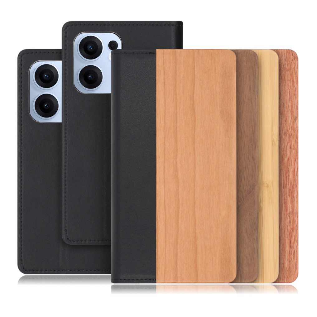 [ LOOF NATURE ] OPPO Reno13 A  スマホケース ケース カバー 手帳型ケース カード収納 マグネット付き 天然木 本革 ベルトなし [ OPPO Reno13 A ]