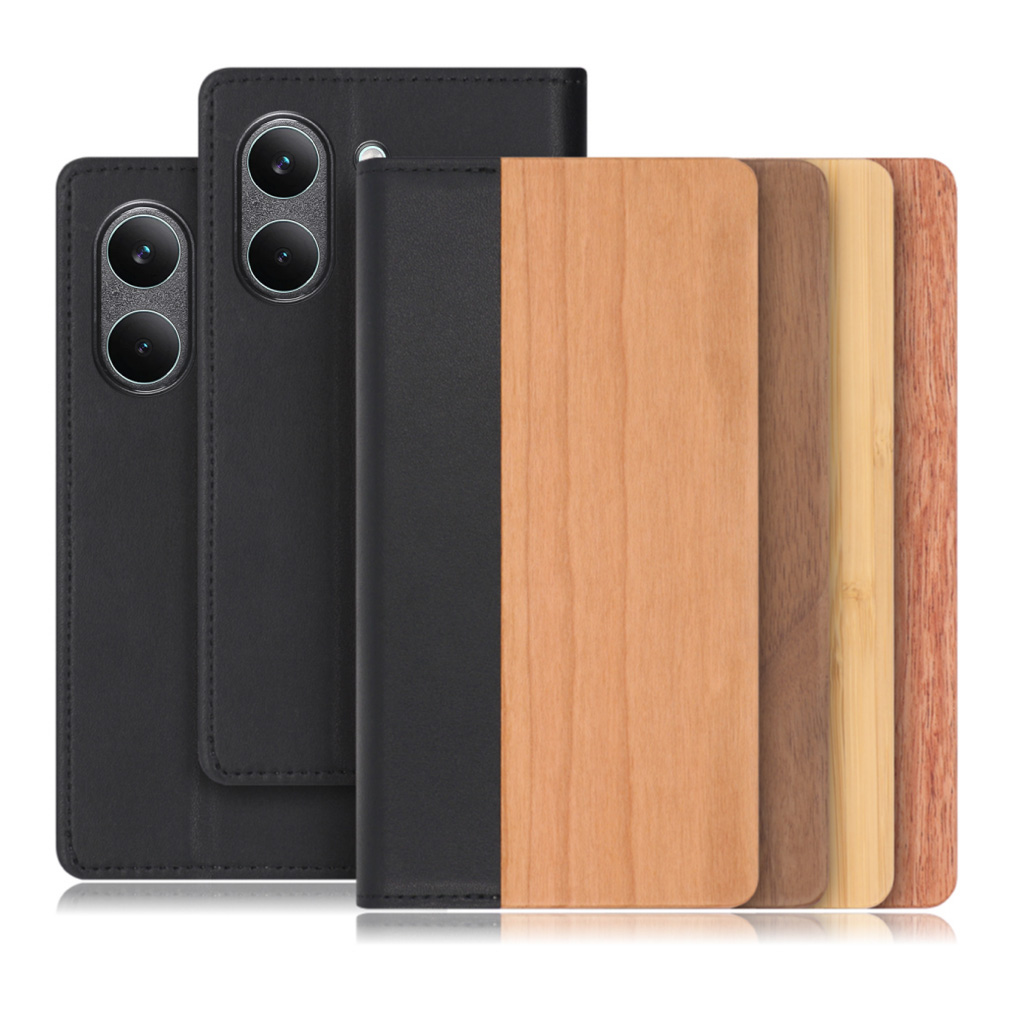 [ LOOF NATURE ] POCO X8 Pro Xiaomi シャオミ スマホケース ケース カバー 手帳型ケース カード収納 マグネット付き 天然木 本革 ベルトなし [ POCO X8 Pro ]