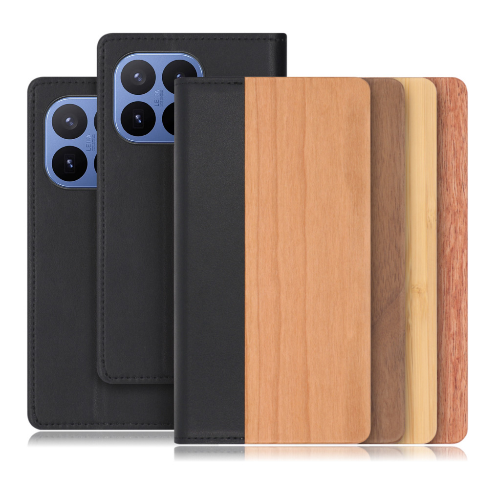 [ LOOF NATURE ] Xiaomi 17T Pro シャオミ スマホケース ケース カバー 手帳型ケース カード収納 マグネット付き 天然木 本革 ベルトなし [ Xiaomi 17T Pro ]