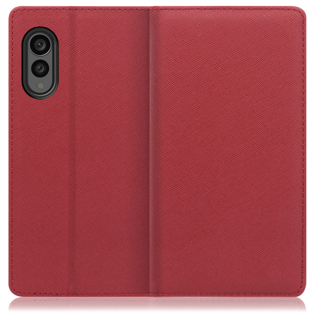 [ LOOF CASUAL ] arrows N F-51C アローズ スマホケース ケース カバー 手帳型ケース カード収納 マグネット付き ベルトなし [ arrows N F-51C / レッド ]