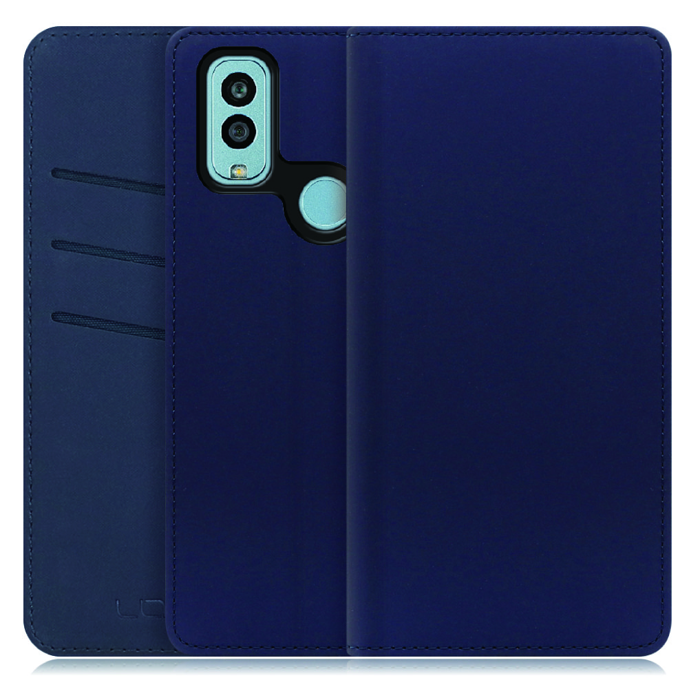[ LOOF SKIN ] Android One S10 / S10-KC androidones10 androidone スマホケース ケース カバー 手帳型ケース カード収納 マグネット付き ベルトなし [ Android One S10 / ネイビー ]
