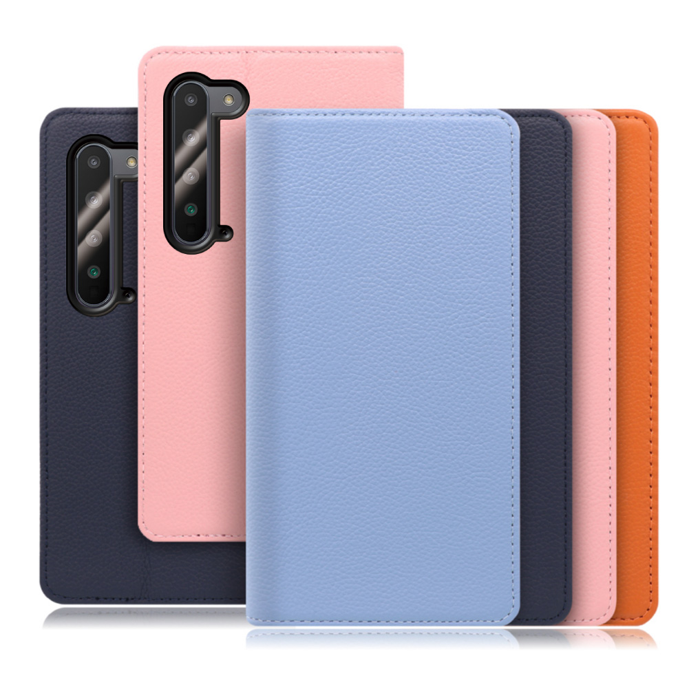 [ LOOF PASTEL ] AQUOS R5G SH-51A / SHG01  スマホケース ケース カバー 手帳型ケース カード収納 マグネット付き 本革 ベルトなし [ AQUOS R5G ]