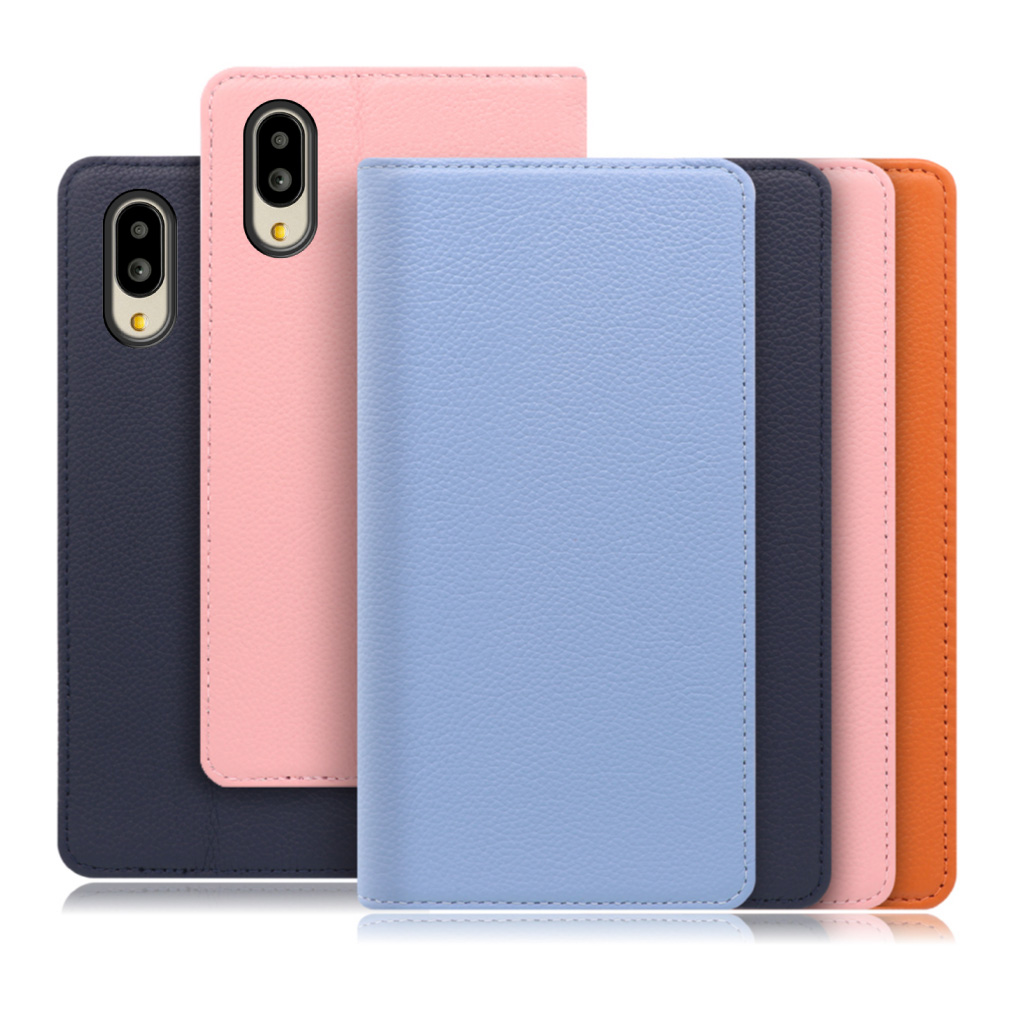 [ LOOF PASTEL ] シンプルスマホ6  スマホケース ケース カバー 手帳型ケース カード収納 マグネット付き 本革 ベルトなし [ シンプルスマホ6 ]
