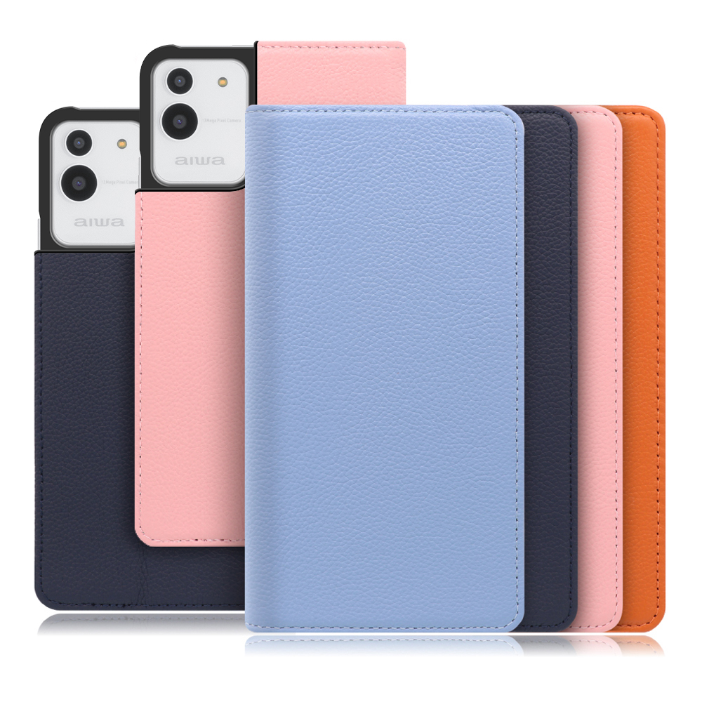 [ LOOF PASTEL ] aiwa JA2-SMP0601 アイワ スマホケース ケース カバー 手帳型ケース カード収納 マグネット付き 本革 ベルトなし [ aiwa JA2-SMP0601 ]