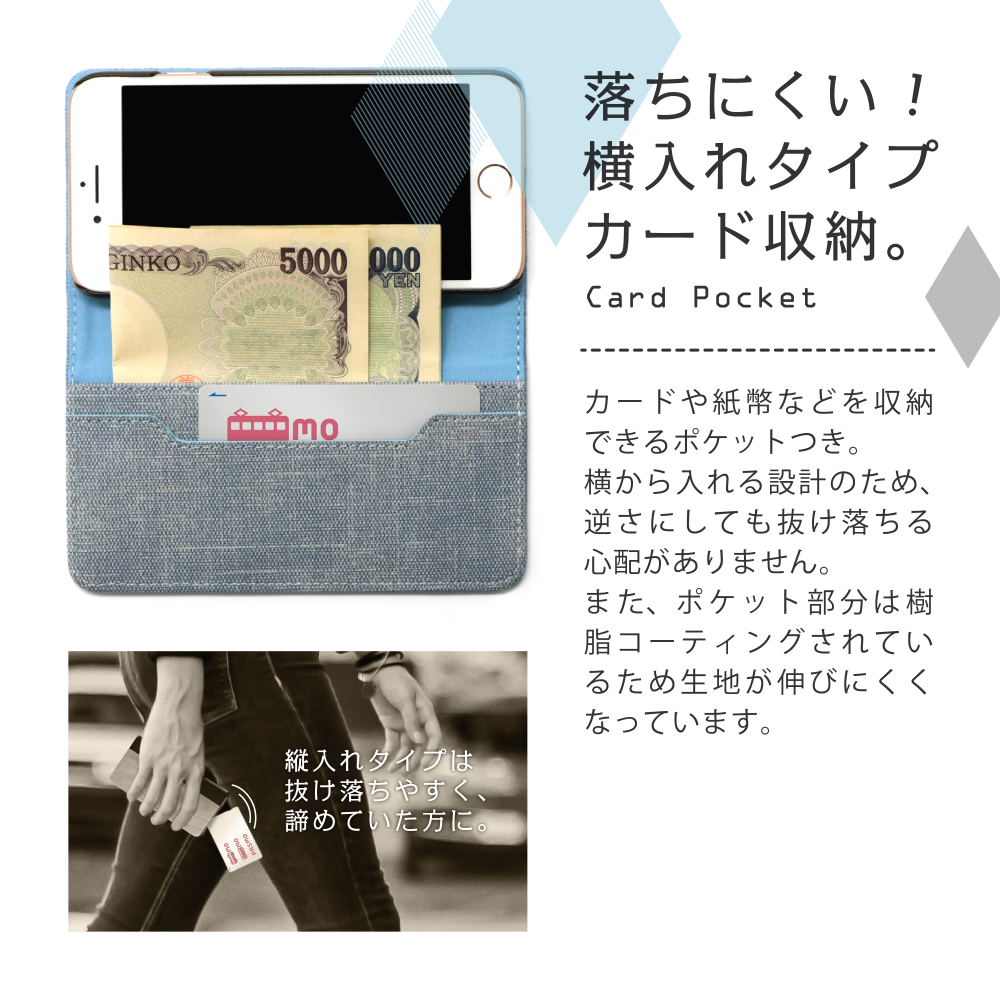 LOOF Denim Series iPhone 13 Pro [ライトブルー] デニム 手帳型ケース カード収納付き ベルトなし