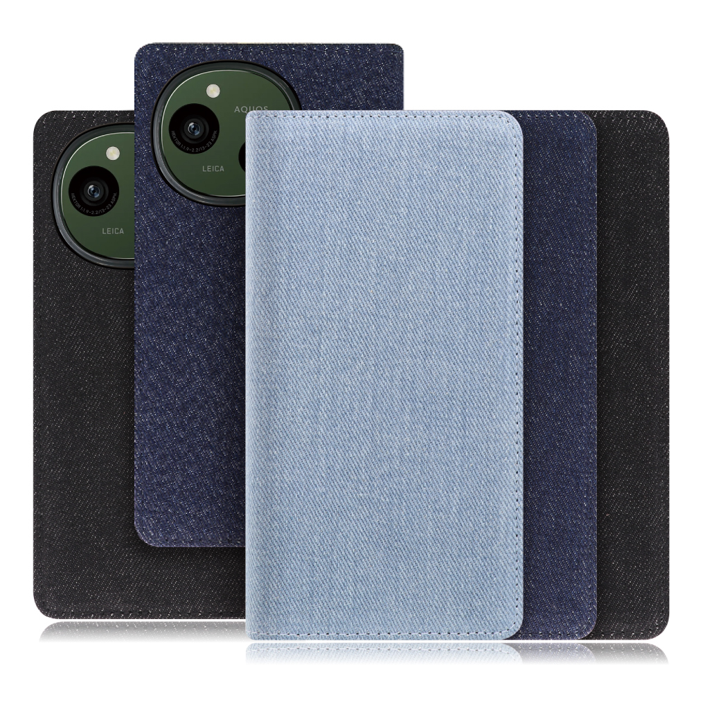 [ LOOF DENIM ] AQUOS R9 SH-51E スマホケース ケース カバー 手帳型ケース カード収納 マグネット付き デニム ベルトなし [ AQUOS R9 ]