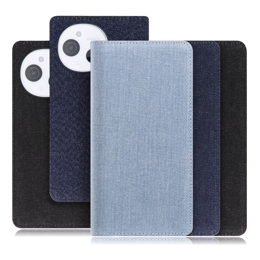 [ LOOF DENIM ] AQUOS sense9 SH-53E SHG14 SH-M29 スマホケース ケース カバー 手帳型ケース カード収納 マグネット付き デニム ベルトなし [ AQUOS sense9 ]